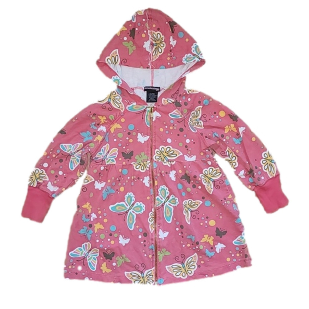 EYESHADOW GIRLS Rose Zip-Up Hoodie with Butterflies and Dots